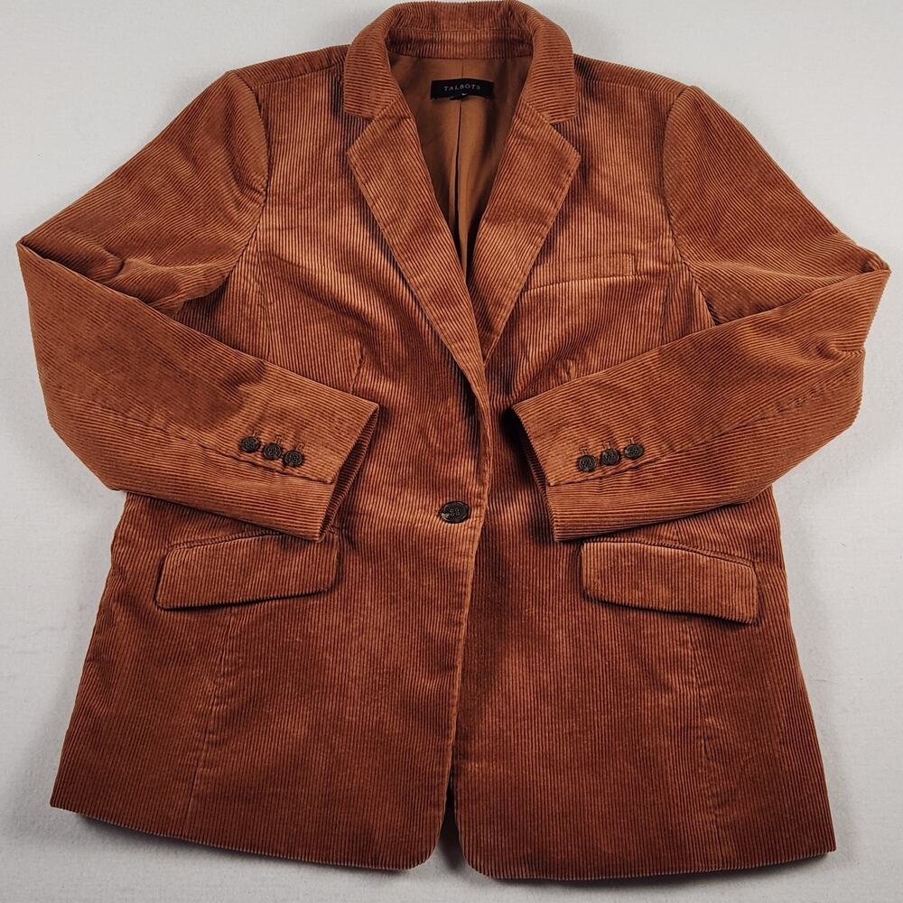 Talbots Womens Vintage Cinnamon Corduroy Blazer Jacket Lined Preppy Sz 16 - Picture 6 of 7
